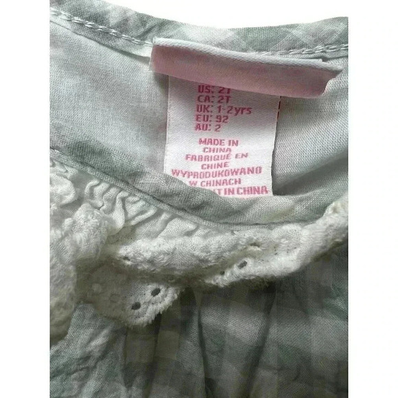 NWT Tommy Bahama Kids Gingham Plaid Eyelet Dress 2T - Picture 6 of 6